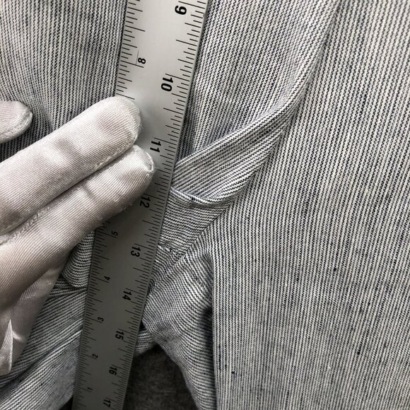 Chico's Linen Blend Pull On Pants Womens Size 14R 2.5R Blue Wide Leg Coastal - Picture 6 of 9